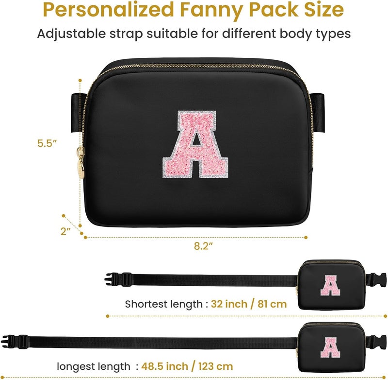 YQE Unisex Mini Belt Bag with Adjustable Strap,Everywhere Fanny Pack Crossbody Bags for Women Men Gifts for Teenage Girls, Fashion Waist Packs for Workout Running Traveling Hiking (Black, A) - Image 5